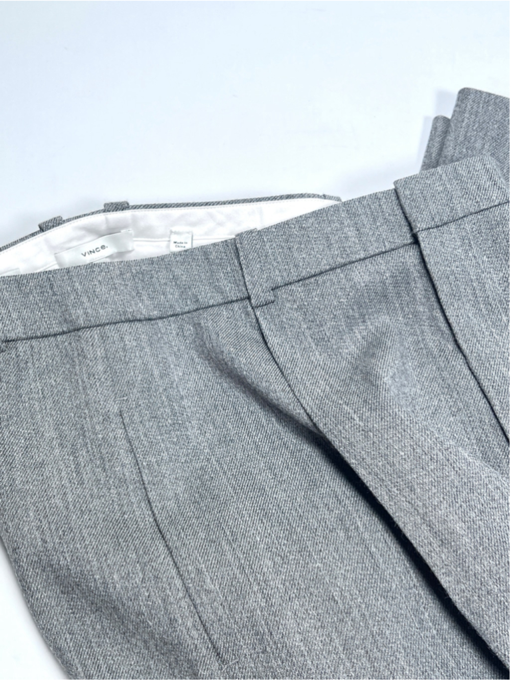 Vince Womans Trausers Wool Blend Pleated Pants Grey Size 8 Wool Viscose Tailored - Picture 11 of 11